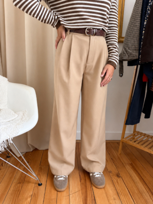 Clément pantalon à pinces beige