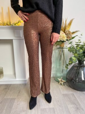 Fiesta pantalon sequins choco