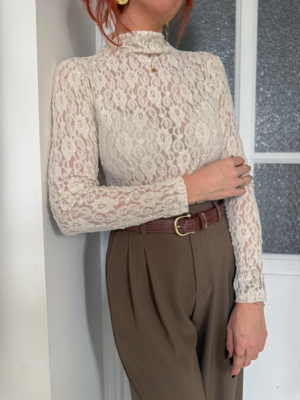 Carl body dentelle beige