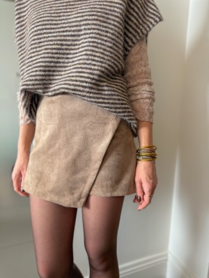 Orla jupe short daim taupe