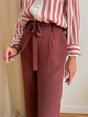 John pantalon fluide terracotta