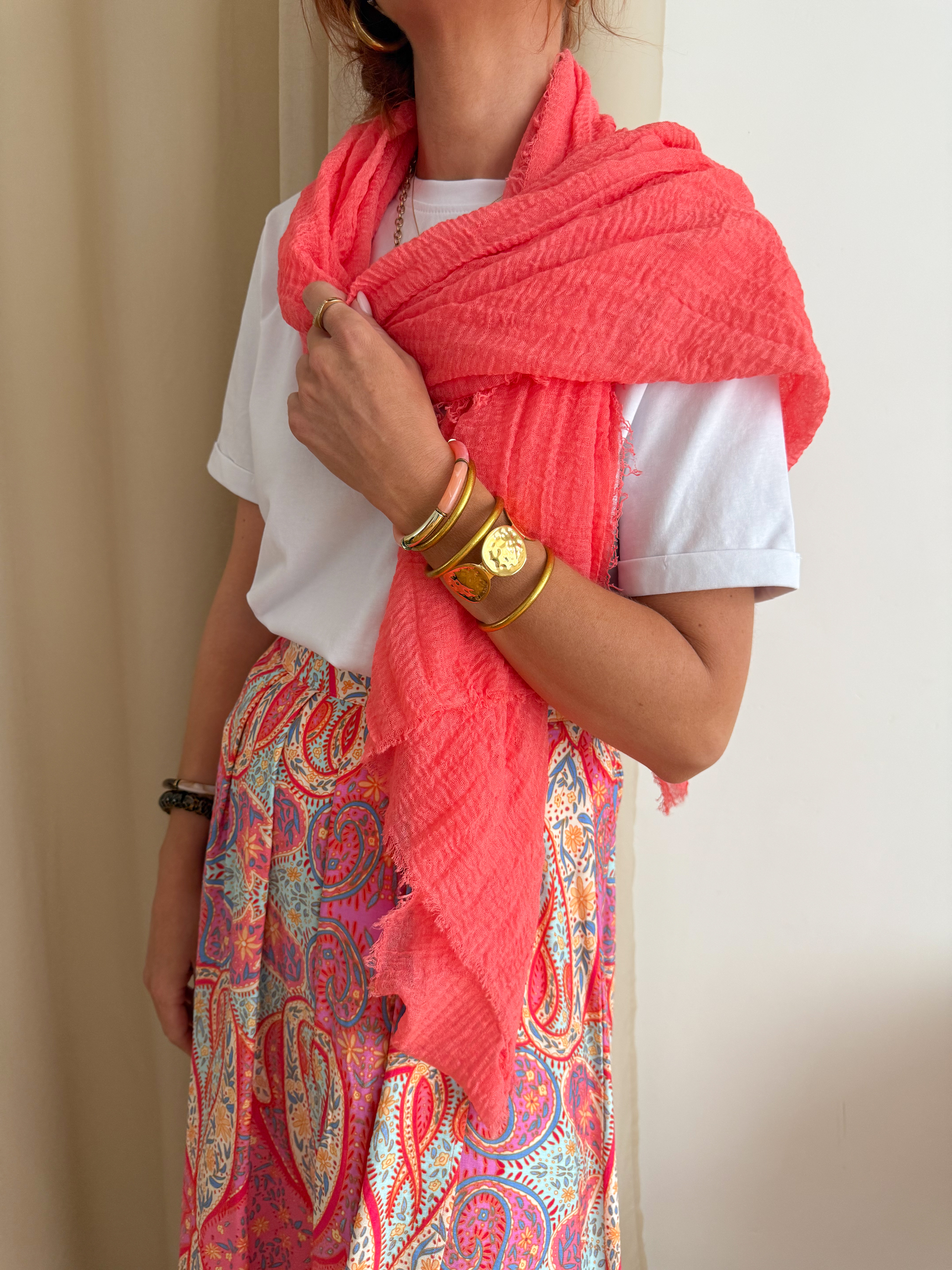 Echarpe corail