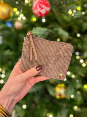 Porte monnaie velours choco