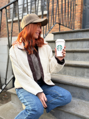 Gilbert manteau réversible choco/écru