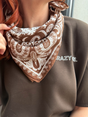 Foulard imprimé cachemire camel