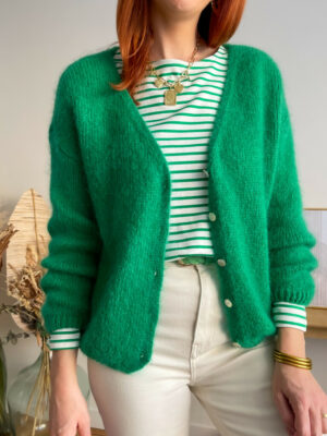 Suzy gilet mohair vert
