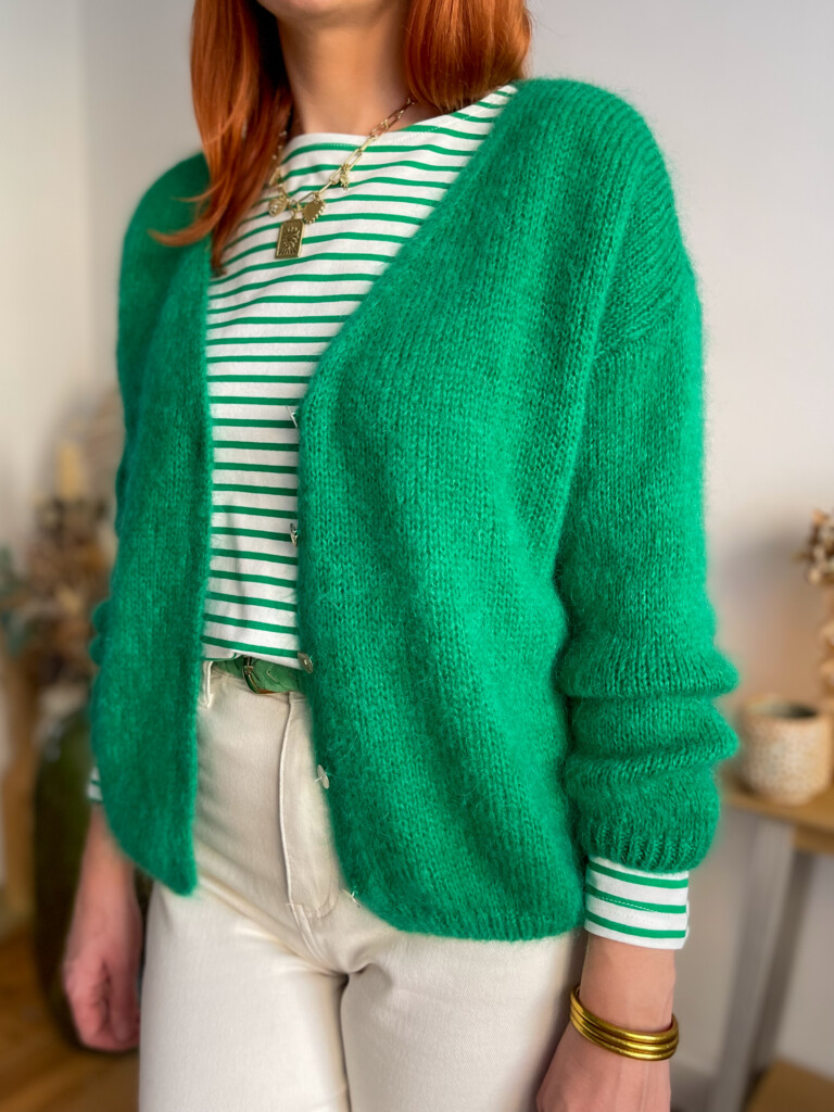Suzy gilet mohair vert