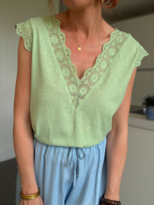 Marius top réversible vert