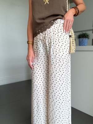 Olive pantalon à pois