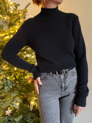 Théo pull col montant noir