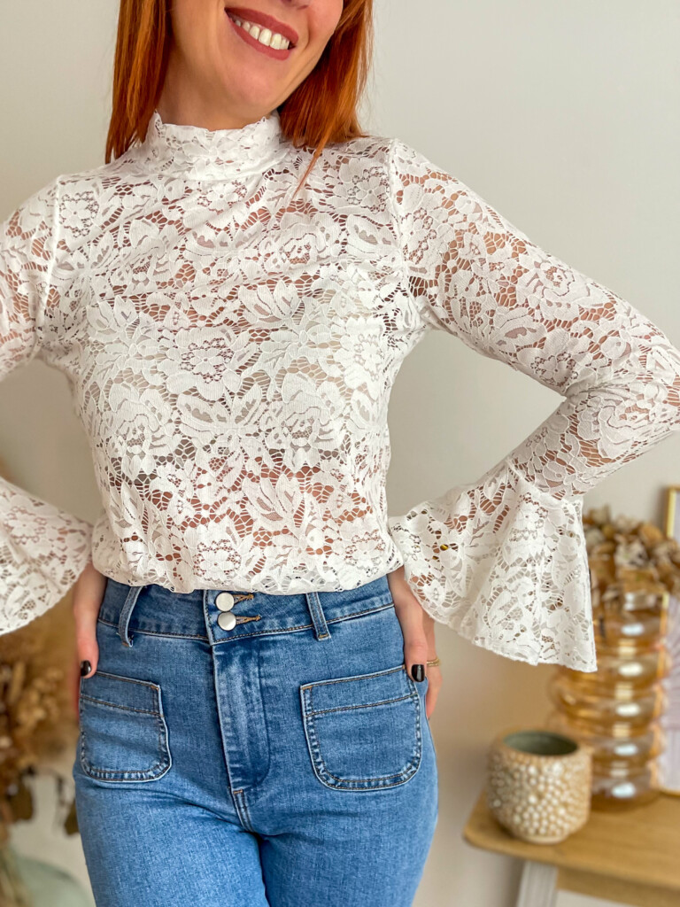 Margot blouse blanche dentelle