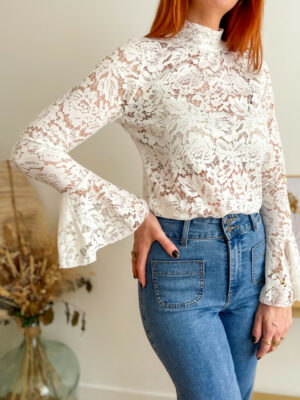 Margot blouse blanche dentelle