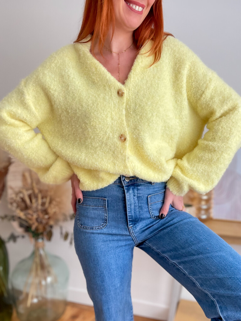 Evan pull gilet jaune