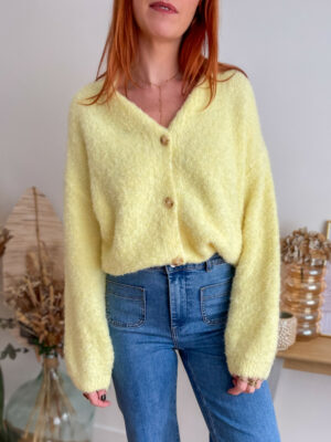 Evan pull gilet jaune