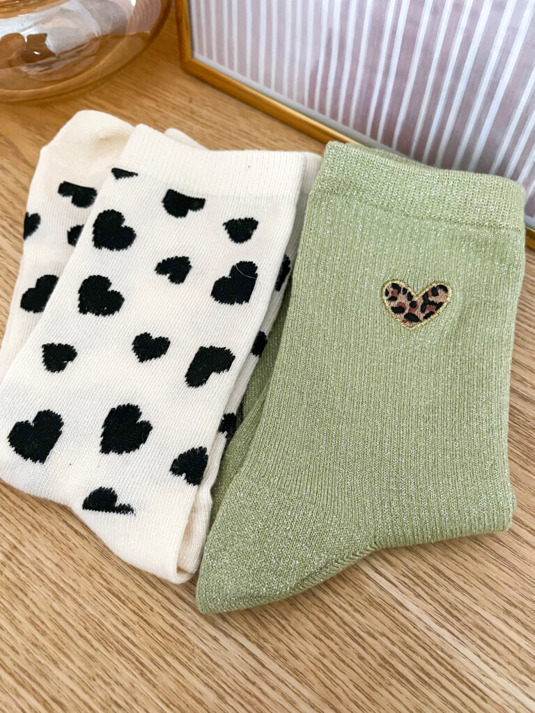 Chaussettes coeur léo pistache