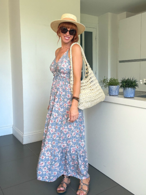 Alice robe fines bretelles imprimée grise