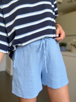 Steph short gaze de coton bleu