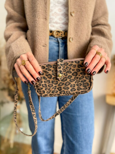 Petit sac daim léopard