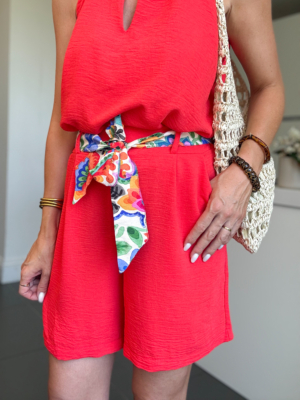 Valentin short fluide corail