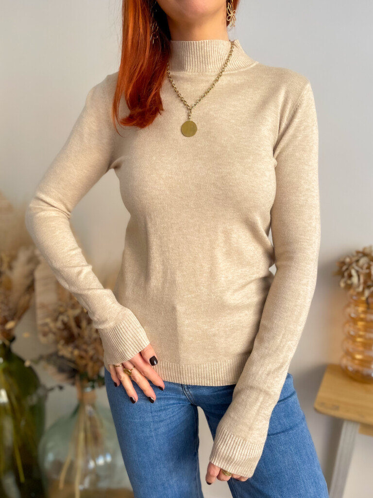 Gabin pull fin beige