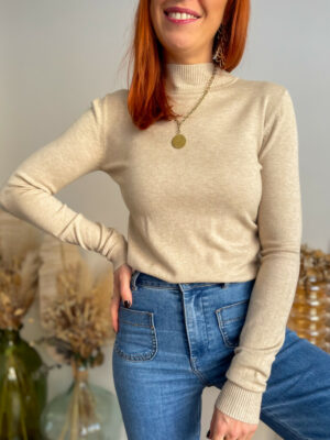 Gabin pull fin beige