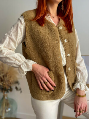 Marco gilet bouclettes camel