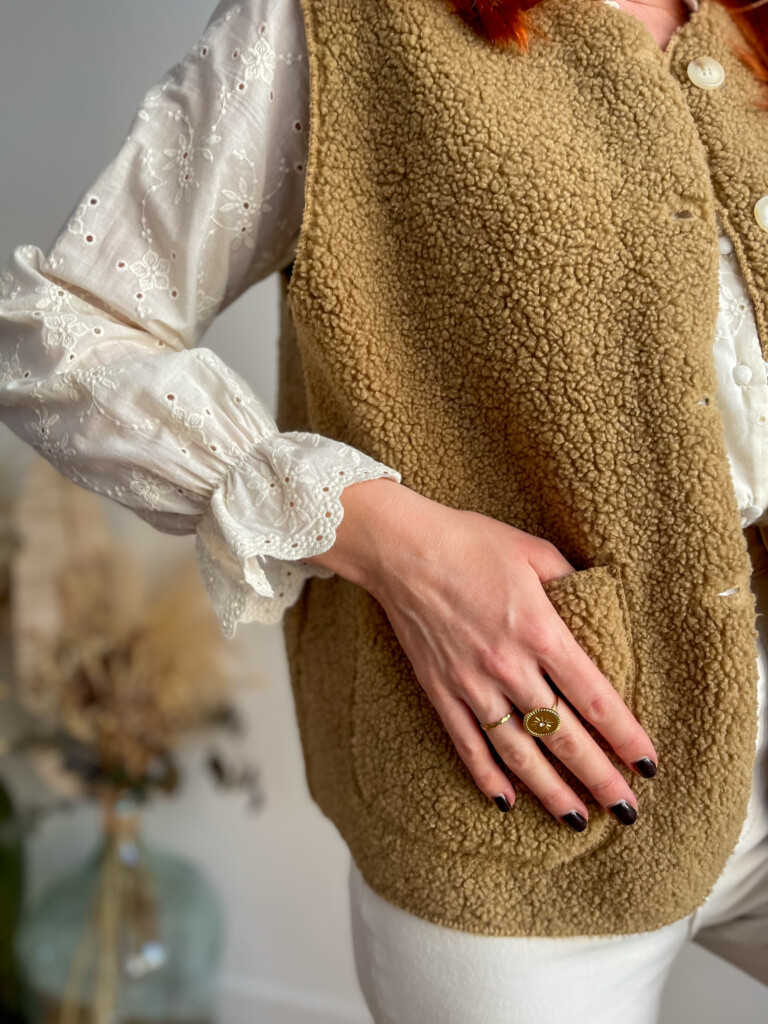 Marco gilet bouclettes camel