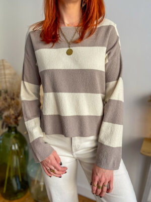 Manda pull fin taupe