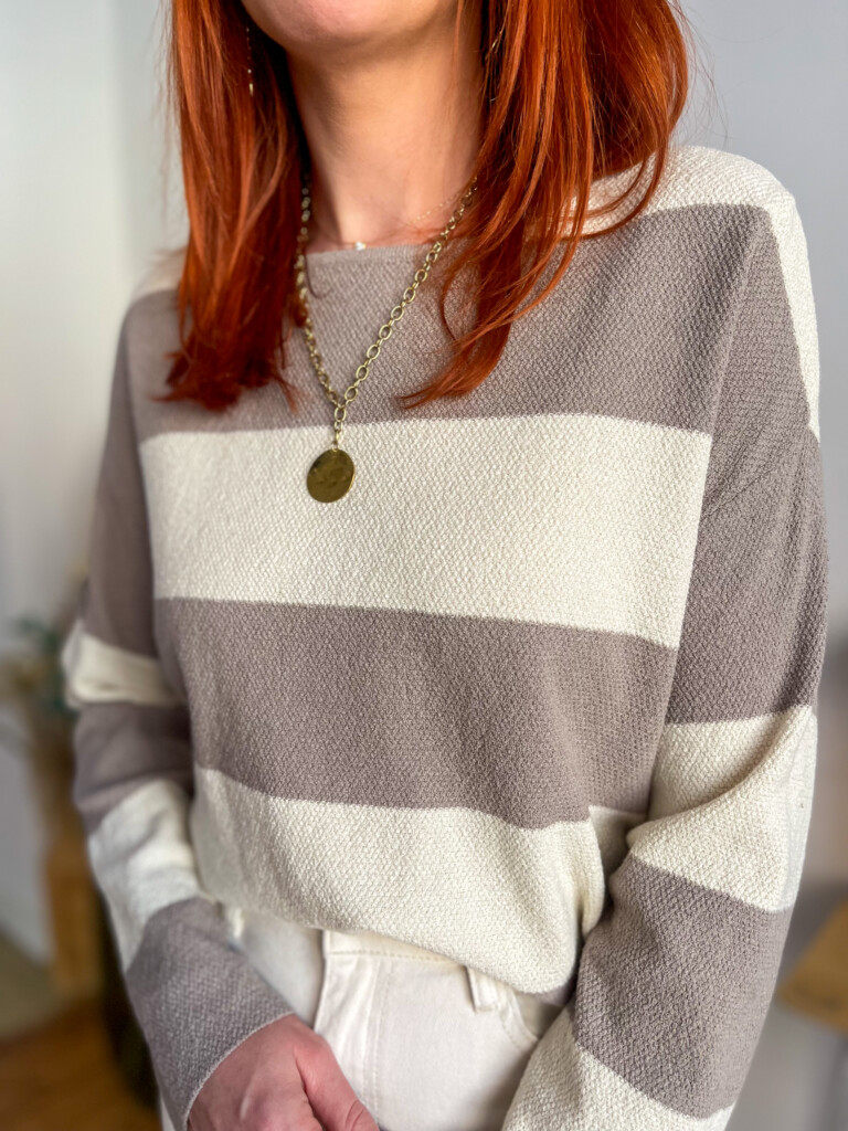 Manda pull fin taupe