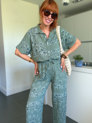 Ensemble 2 pièces bandana kaki