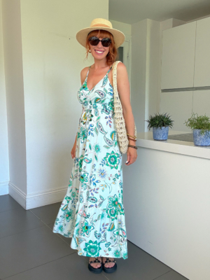 Robe fines bretelles verte