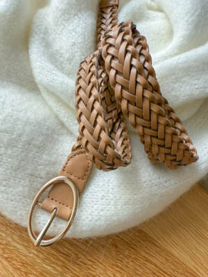 Elise ceinture tressée taupe