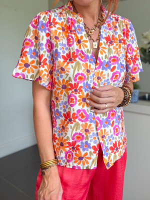 Fleur blouse colorée