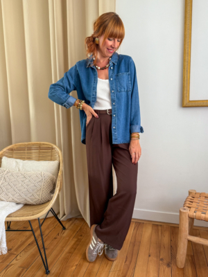 Dino pantalon fluide choco