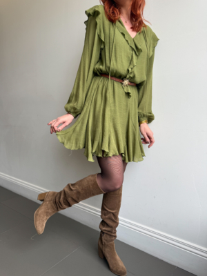 Sue robe fluide olive