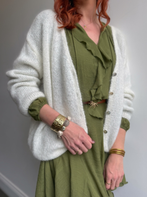 Suzy gilet mohair blanc