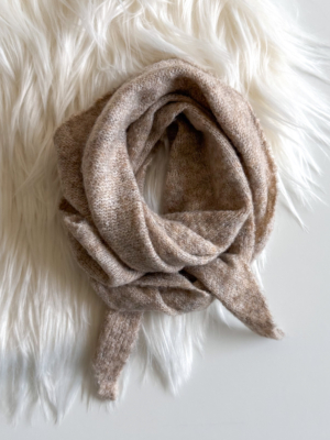 Écharpe petit triangle uni beige