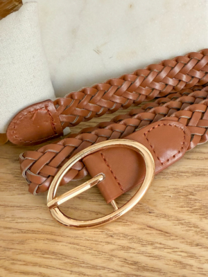 Elise ceinture tressée camel