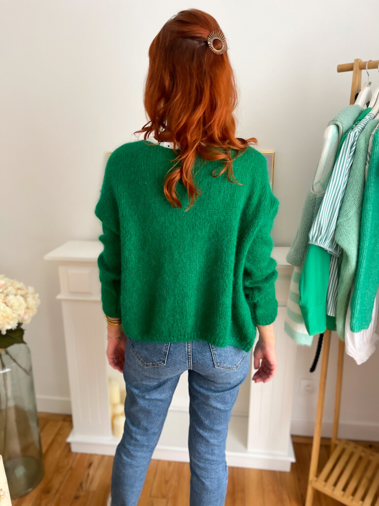 Suzy gilet mohair vert Justine