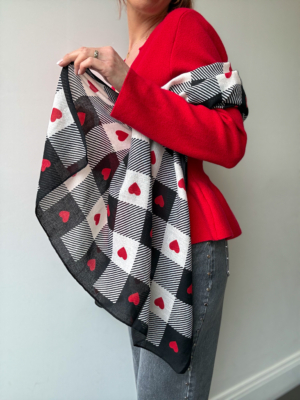 Écharpe imprimé cœurs