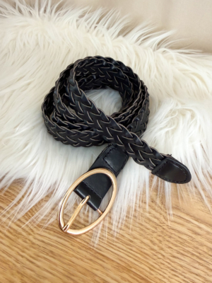Elise ceinture tressée noire