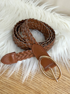 Elise ceinture tressée camel