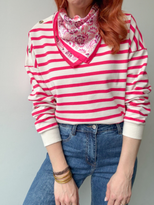 Tony sweat marinière fuchsia