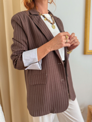 Hervé blazer rayé choco