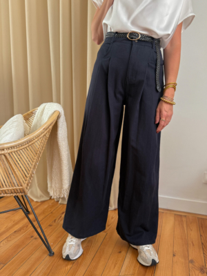 Milo pantalon large marine