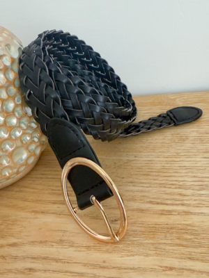 Elise ceinture tressée noire