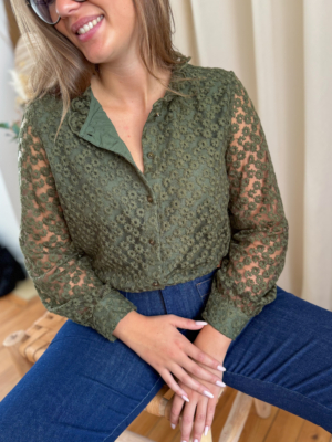 Alice blouse dentelle kaki