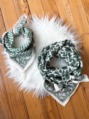 Grand foulard création SERENA kaki