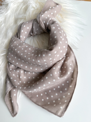 Carré imprimé petits pois taupe