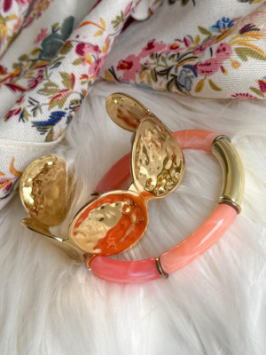 Ensemble de 2 bracelets rose